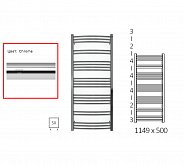 Рушникосушарка Водяна Terma Jade-M 1149Х500 Chrom Sx фото