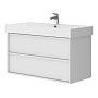 Тумба Devit Quadra 083100Wb 100 Белая Матовая с Умыв...